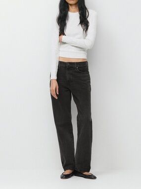 Aritzia Levi's Premium Easy Dad Jeans Rebel Edge Black